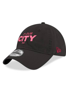 New Era St Louis City SC Red Wordmark 9TWENTY Adjustable Hat - Black
