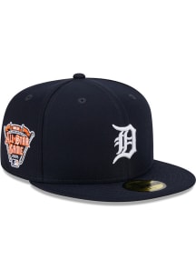 New Era Detroit Tigers Mens Navy Blue Evergreen Team Color Side Patch 59FIFTY Fitted Hat