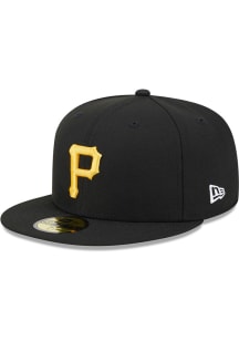 New Era Pittsburgh Pirates Mens Black Evergreen Team Color Side Patch 59FIFTY Fitted Hat