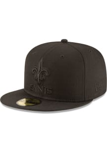 New Era New Orleans Saints Mens Black Tonal Black Logo 59FIFTY Fitted Hat