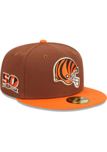 New Era Cincinnati Bengals Mens Brown Harvest Side Patch 59FIFTY Fitted Hat