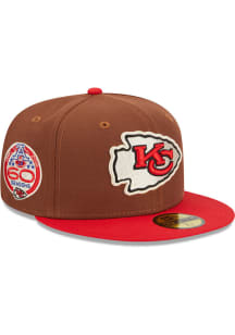 New Era Kansas City Chiefs Mens Brown Harvest Side Patch 59FIFTY Fitted Hat