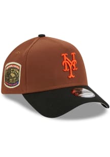 New Era New York Mets Harvest A Frame 9FORTY Adjustable Hat - Brown