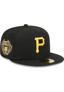 New Era Pittsburgh Pirates Mens Black Laurel Side Patch 59FIFTY Fitted Hat