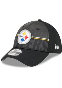 New Era Pittsburgh Steelers Black 2023 Training Camp JR 39THIRTY Youth Flex Hat