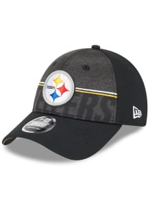 New Era Pittsburgh Steelers 2023 Training Camp Stretch 9FORTY Adjustable Hat - Black