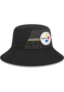 New Era Pittsburgh Steelers Black 2023 Training Camp Stretch Mens Bucket Hat