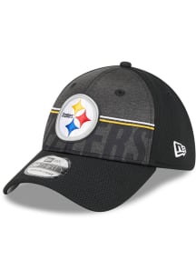 New Era Pittsburgh Steelers Mens Black 2023 Training Camp 39THIRTY Flex Hat