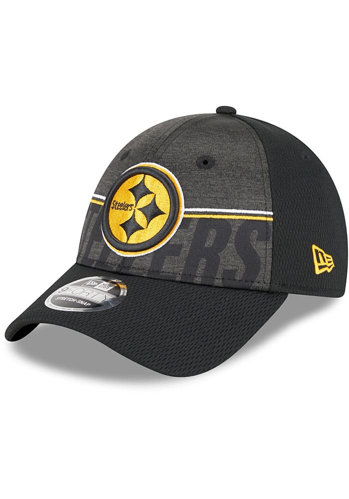 New Era Pittsburgh Steelers 2023 Training Camp Stretch 9FORTY Adjustable Hat - Black, Black, POLYESTER, Size ADJ, Rally House