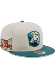 New Era Philadelphia Eagles Mens Tan 2023 Salute to Service 59FIFTY Fitted Hat