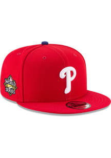 New Era Philadelphia Phillies Mens Red 2022 World Series Side Patch AC Game 59FIFTY Fitted Hat