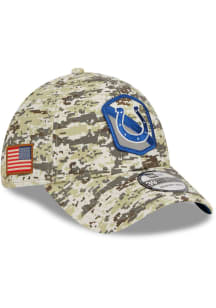 New Era Indianapolis Colts Mens Tan Camo 2023 Salute to Service 39THIRTY Flex Hat