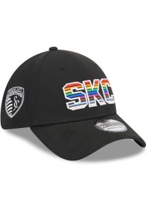 New Era Sporting Kansas City Mens Black 2023 Pride 39THIRTY Flex Hat