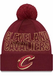 New Era Cleveland Cavaliers Maroon 2023 NBA Draft KNIT Mens Knit Hat