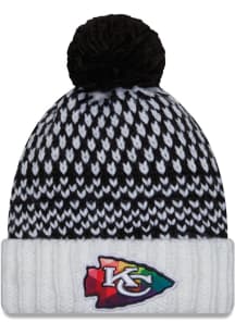 New Era Kansas City Chiefs White 2023 Crucial Catch W Cuff Pom Womens Knit Hat
