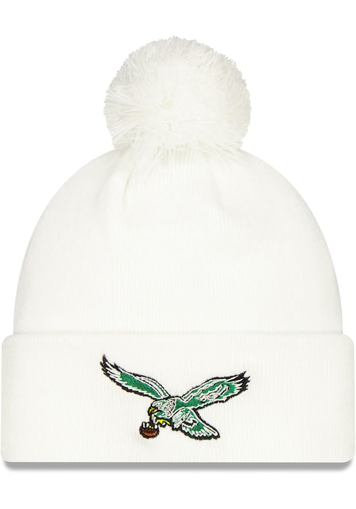 帽子 L.G.B. EagleMan printed knit casquette Philadelphia Eagles New Era WHITE Retro Cuff Pom Knit Hat - 59018444