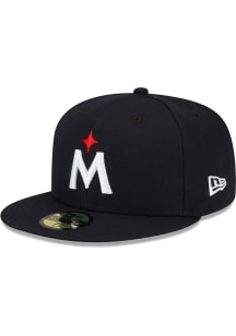 New Era Minnesota Twins Mens Navy Blue Road M AC 59FIFTY Fitted Hat
