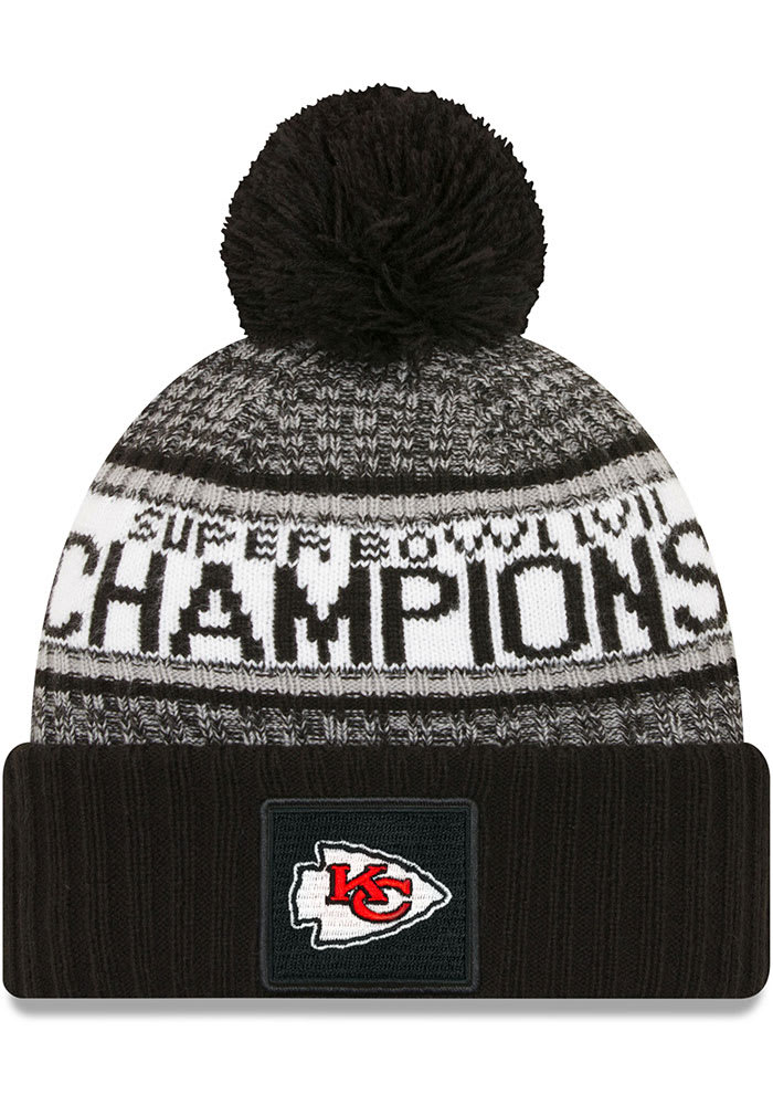 Lids Kansas City Chiefs New Era Super Bowl LVII Champions Top Stripe Cuffed  Pom Knit Hat - Gray