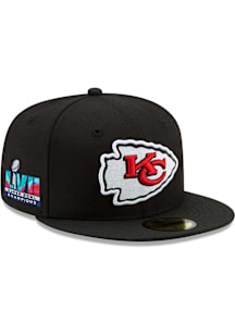 New Era Kansas City Chiefs Mens Black 2022 SB Champs Side Patch 59FIFTY Fitted Hat