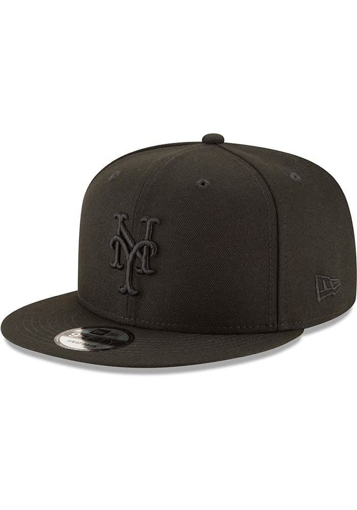New York Mets New Era BLACK Tonal Basic 9FIFTY Snapback Hat - 59018514
