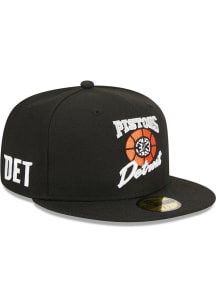 New Era Detroit Pistons Mens Black 2023 City Edition 59FIFTY Fitted Hat