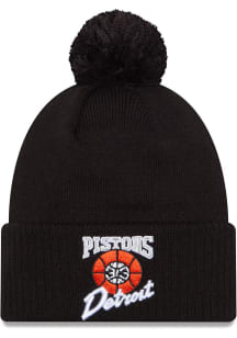 New Era Detroit Pistons Black 2023 City Edition Cuff Mens Knit Hat