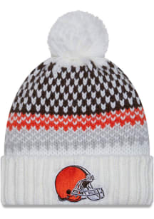 New Era Cleveland Browns White 2023 W Sideline Sport Womens Knit Hat