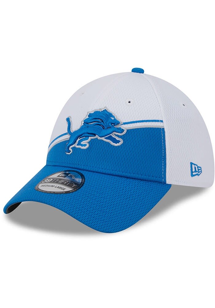 Men's New Era White/Blue Detroit Lions 2023 Sideline 39THIRTY Flex Hat