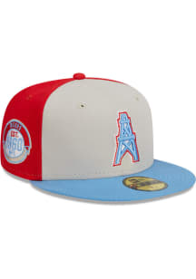 New Era Houston Oilers Mens Light Blue 2023 Sideline Retro 59FIFTY Fitted Hat