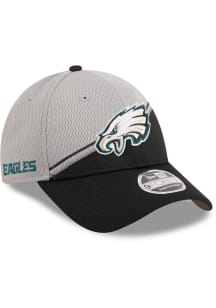 New Era Philadelphia Eagles 2023 Sideline GRA Stretch 9FORTY Adjustable Hat - Grey