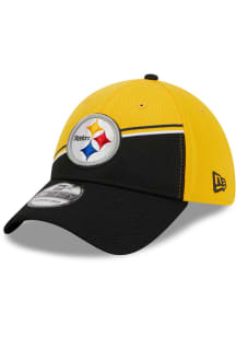 New Era Pittsburgh Steelers Mens Gold 2023 Sideline STM 39THIRTY Flex Hat