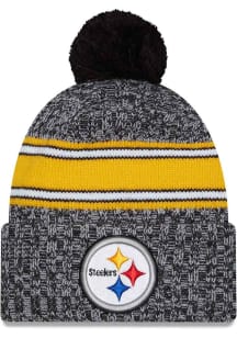 New Era Pittsburgh Steelers Black JR 2023 Sideline Sport Youth Knit Hat