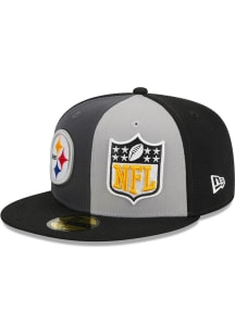 New Era Pittsburgh Steelers Mens Grey 2023 Sideline CW 59FIFTY Fitted Hat