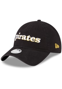 New Era Pittsburgh Pirates Black Lowercase W 9TWENTY Womens Adjustable Hat
