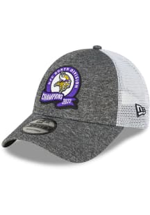 New Era Minnesota Vikings 2022 Division Champions LR 9FORTY Adjustable Hat - Grey
