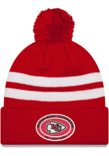 New Era Kansas City Chiefs Red 2022 Super Bowl Multi-Champ Top Stripe Pom Mens Knit Hat