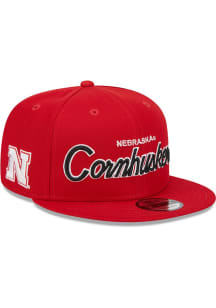 Nebraska Cornhuskers New Era Evergreen  Script 9FIFTY Mens Snapback - Red