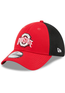 New Era Ohio State Buckeyes Mens Red Evergreen  Team Neo 39THIRTY Flex Hat