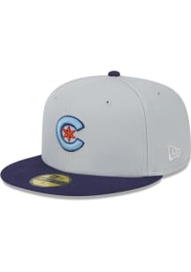 New Era Chicago Cubs Mens Grey Metallic City 59FIFTY Fitted Hat