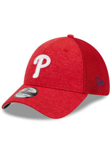 New Era Philadelphia Phillies Mens Red 2T Basic 39THIRTY Flex Hat