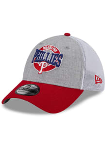 New Era Philadelphia Phillies Mens Grey Heather 3T 39THIRTY Flex Hat