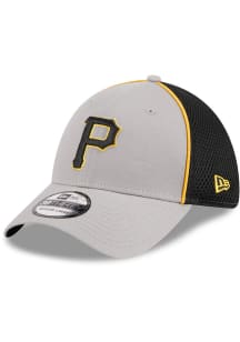 New Era Pittsburgh Pirates Mens Grey Pipe Neo 39THIRTY Flex Hat