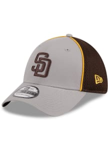 New Era San Diego Padres Mens Grey Pipe Neo 39THIRTY Flex Hat