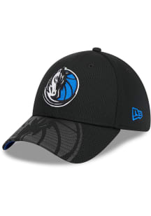 New Era Dallas Mavericks Mens Black Top Visor 39THIRTY Flex Hat