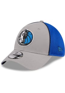 New Era Dallas Mavericks Mens Grey Pipe Neo 39THIRTY Flex Hat