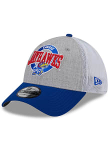 New Era Kansas Jayhawks Mens Grey Heather 3T 39THIRTY Flex Hat