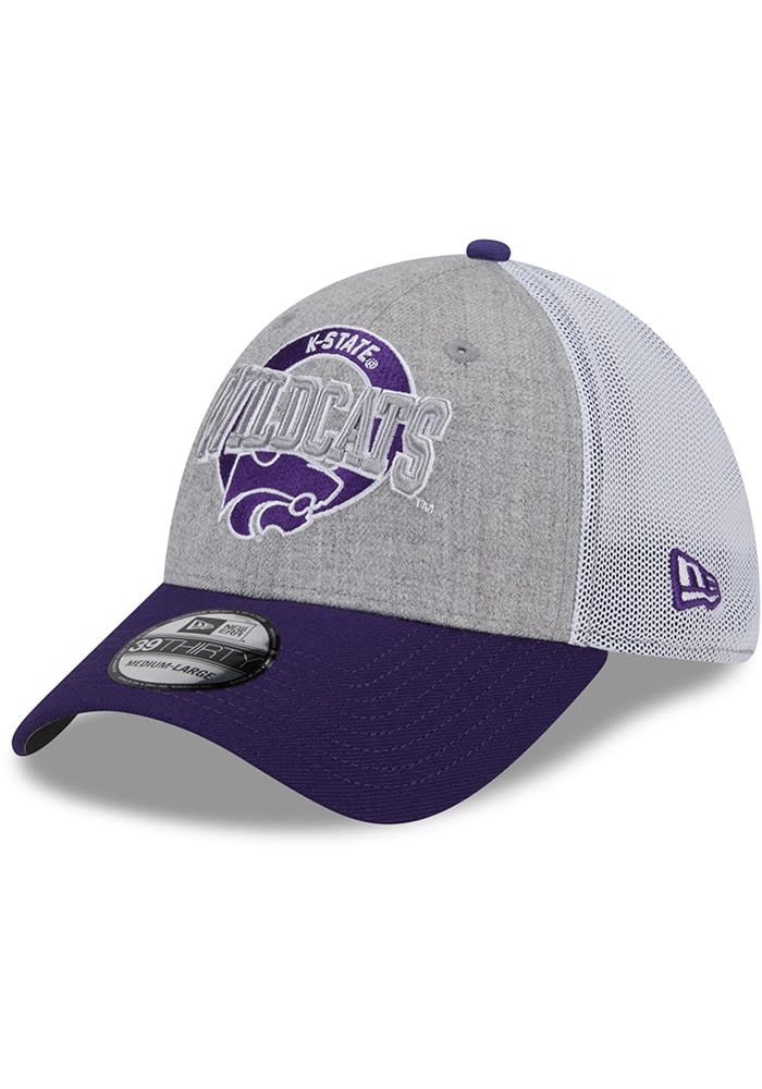 K-State Wildcats New Era GREY Heather 3T 39THIRTY Flex Hat - 59019133