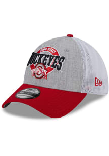 New Era Ohio State Buckeyes Mens Grey Heather 3T 39THIRTY Flex Hat