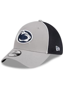 New Era Penn State Nittany Lions Mens Grey Pipe Neo 39THIRTY Flex Hat