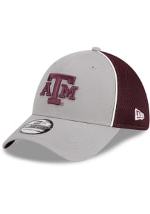 New Era Texas A&amp;M Aggies Mens Grey Pipe Neo 39THIRTY Flex Hat